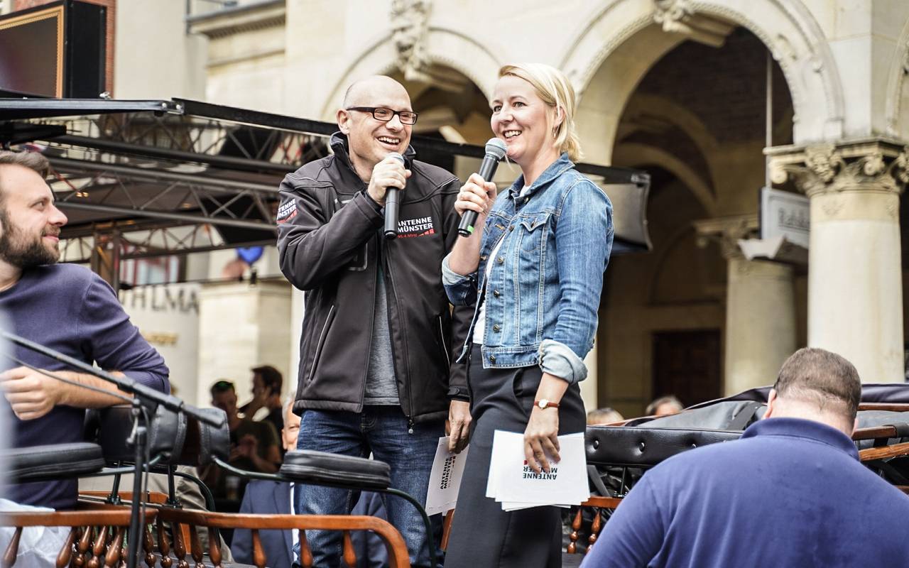ANTENNE MÜNSTER Morgenmoderatoren Christoph Hausdorf und Anja Brukner begleiten das Stadtfest – drei Tage lang
