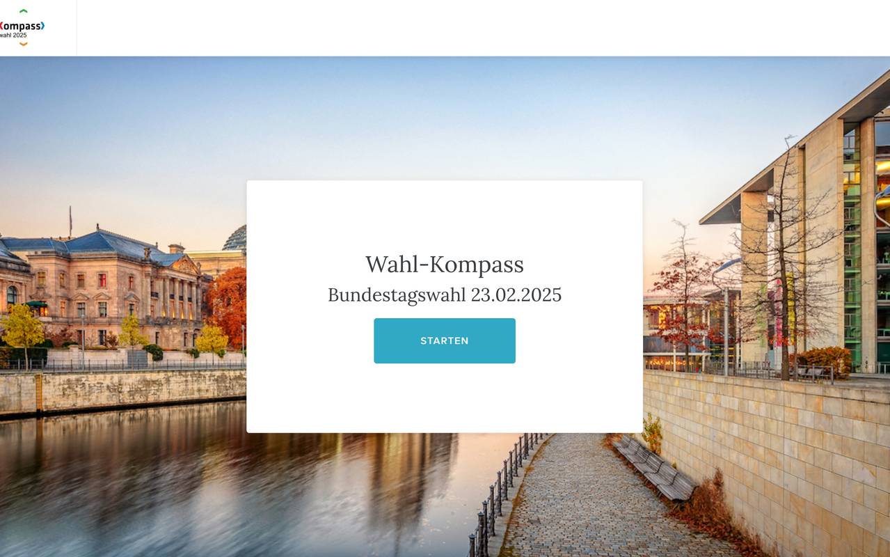 Das Bild ist ein Screenshot des Wahl-Kompass der Uni Münster.