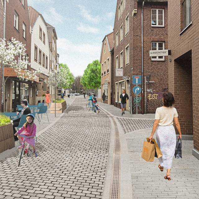 So könnte die Hörsterstraße nach Anschluss der Umgestaltung aussehen.