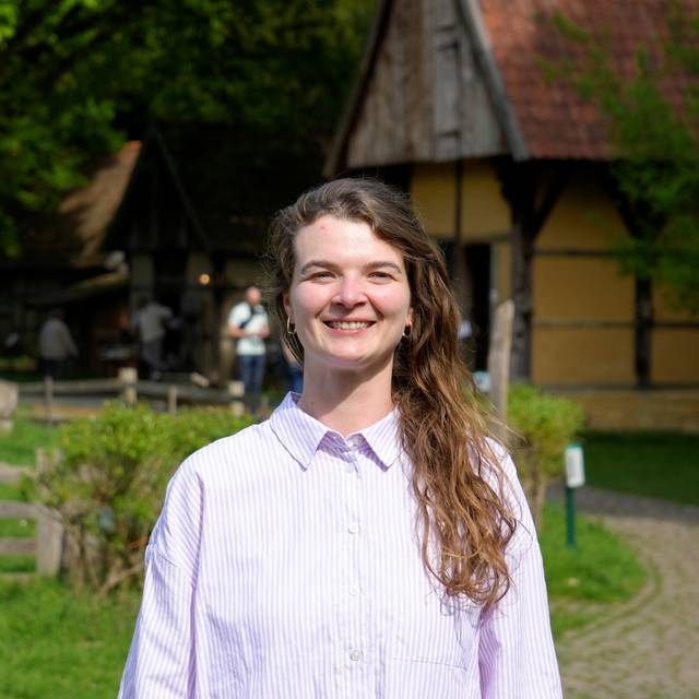 Eine Politikerin der Partei Volt in Münster