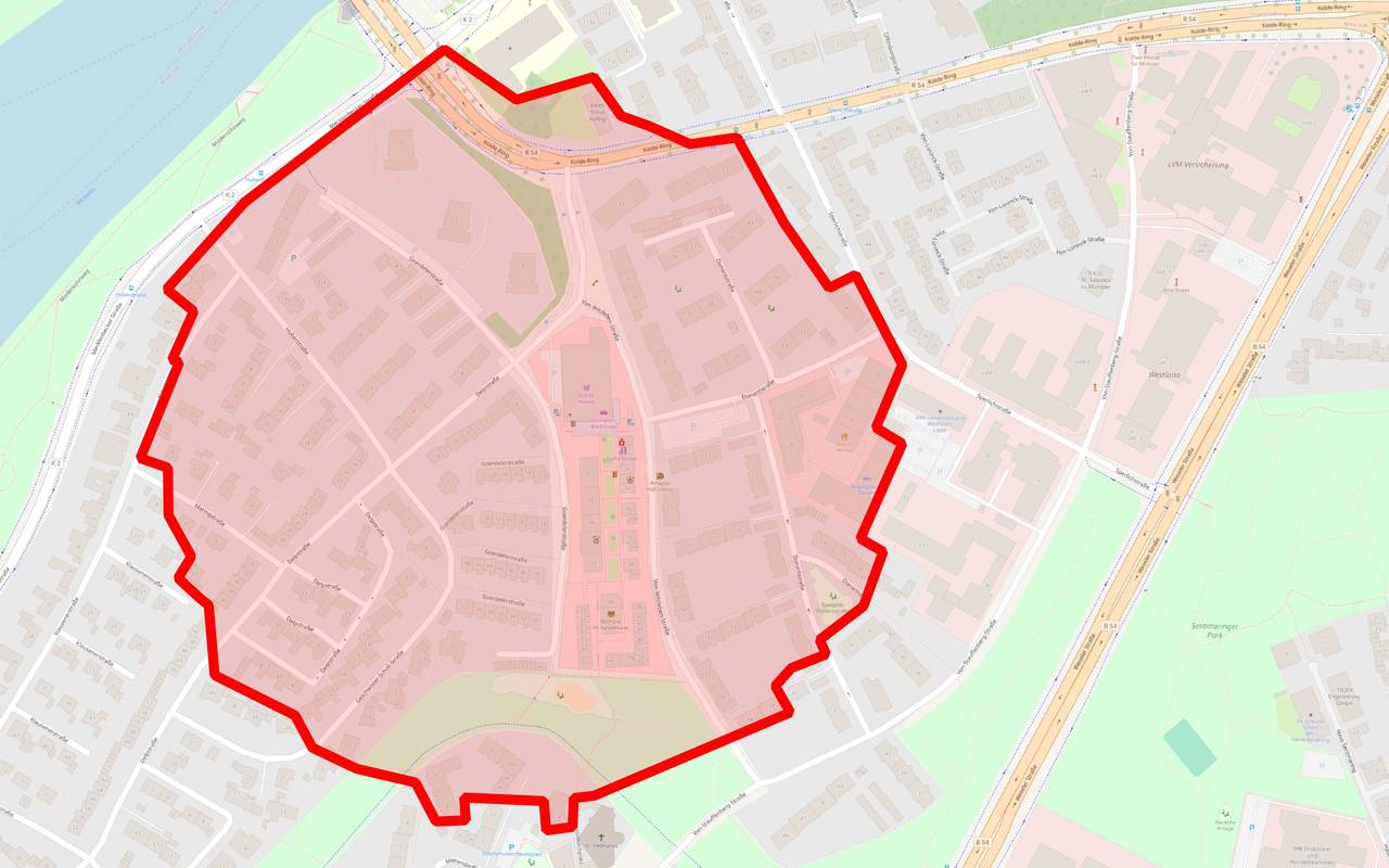 Der mögliche Evakuierunsradius an der Goerdelerstraße