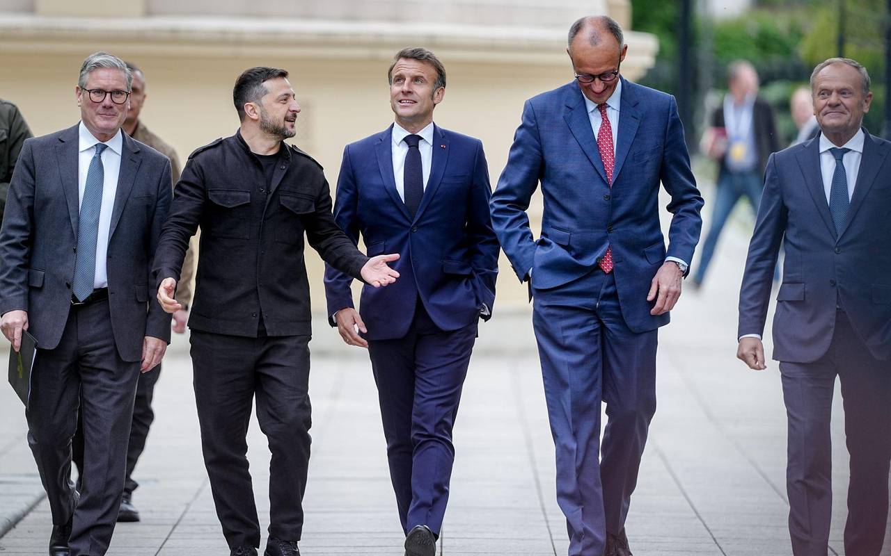 Merz, Macron, Starmer und Tusk in Kiew