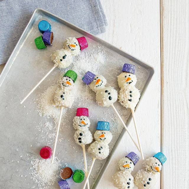 Schneemänner am Stiel