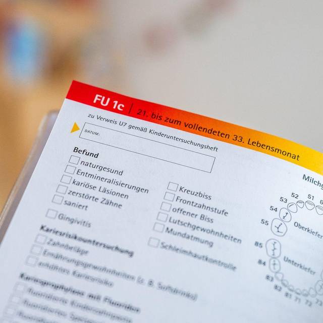 Zahnärztliches Untersuchungsheft im U-Heft ür Kinder