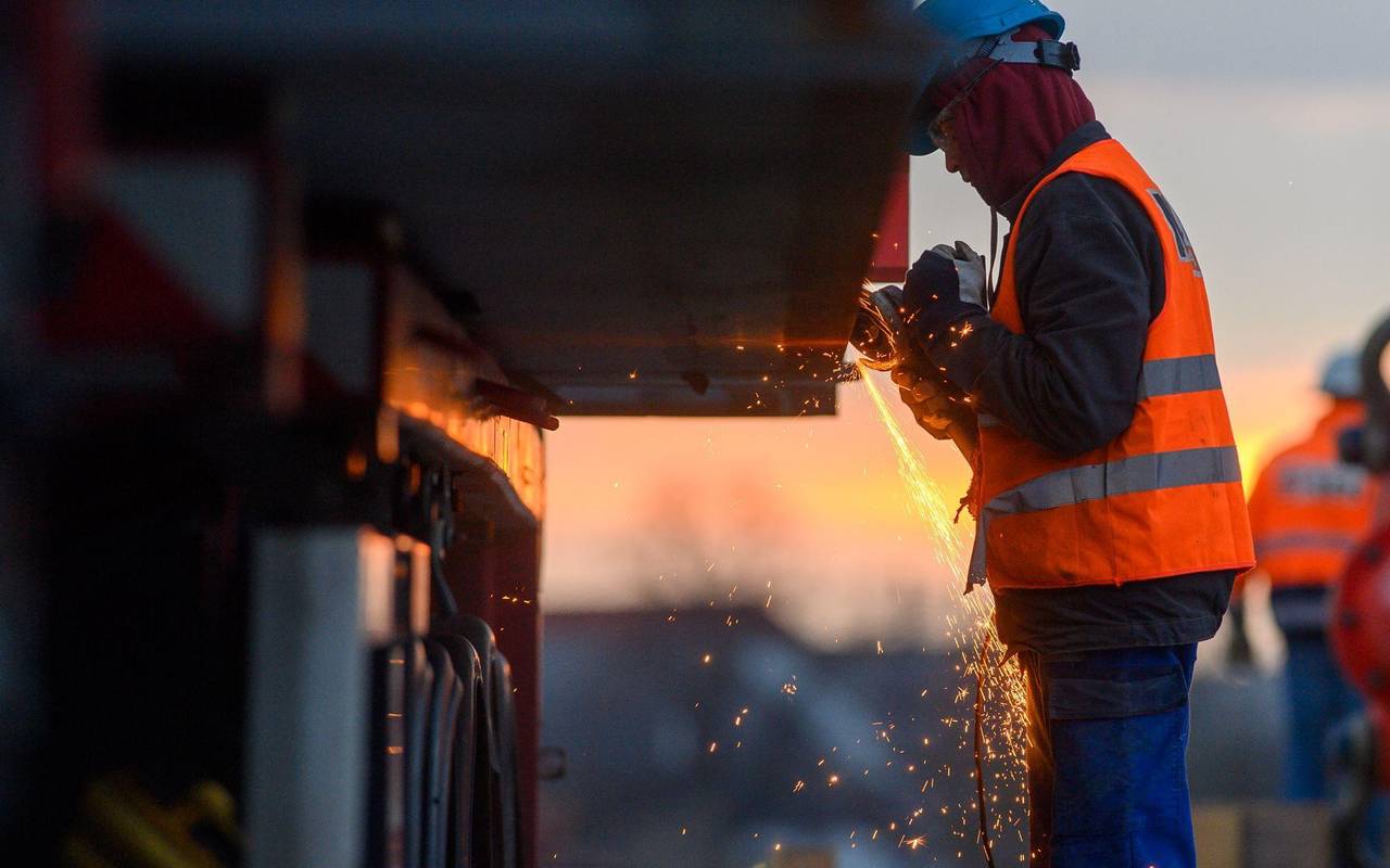Arbeiter auf einer Baustelle