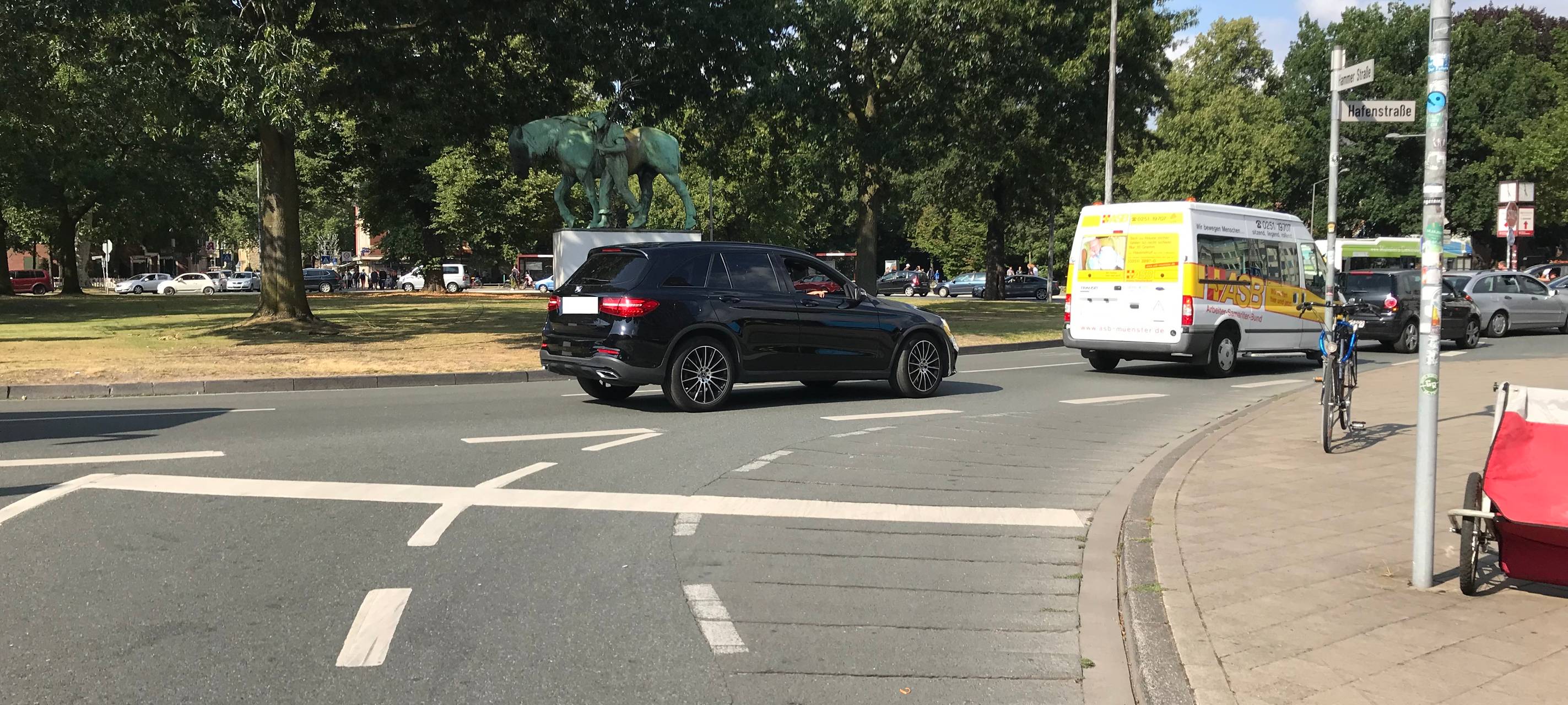 Ludgerikreisel eine Woche lang einspurig