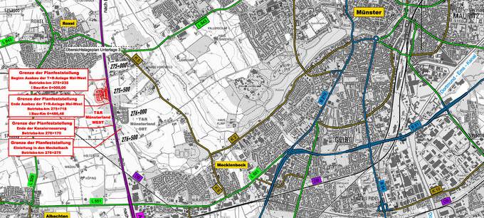 Planunterlagen für den Ausbau der Tank- und Rastanlage Münsterland West an der A1
