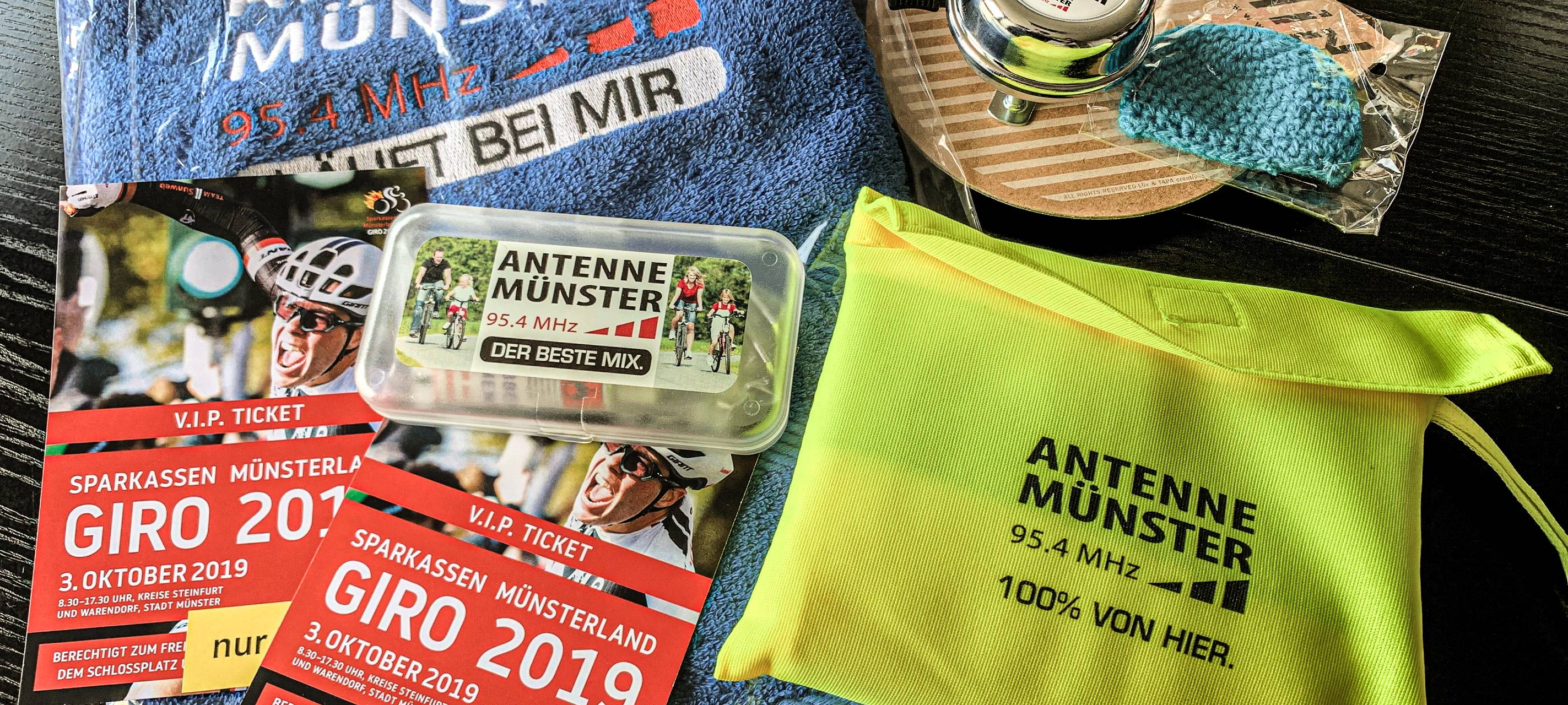 Das ANTENNE MÜNSTER-Giro-Fahrrad-Klingel-Set