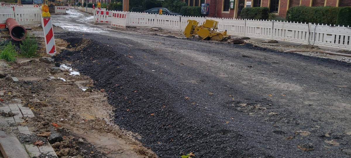 Provisorische Straßenentwässerung