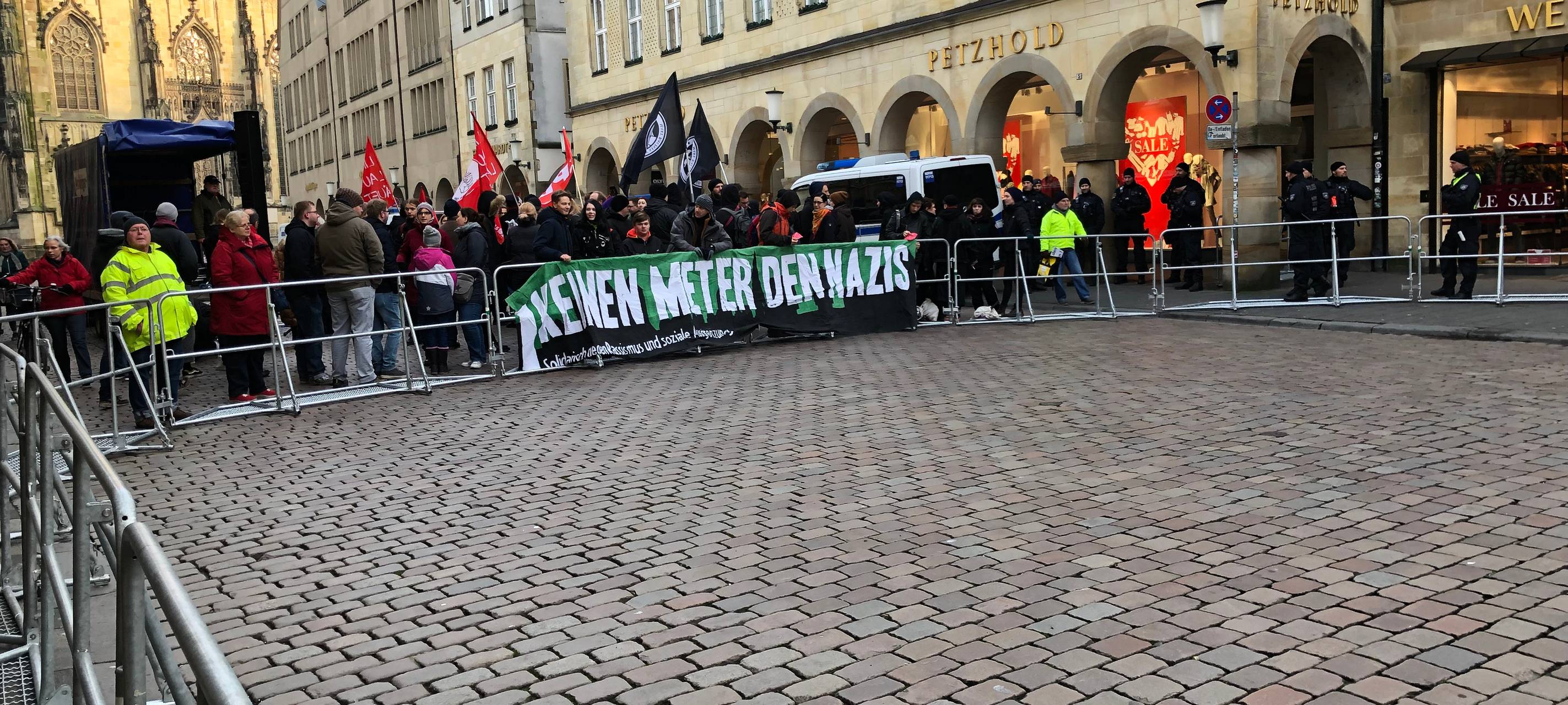 Proteste gegen die AfD auf dem Prinzipalmarkt