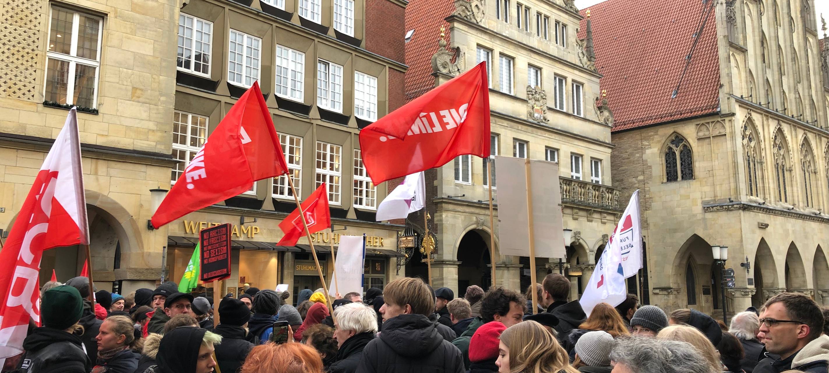 Proteste gegen die AfD auf dem Prinzipalmarkt