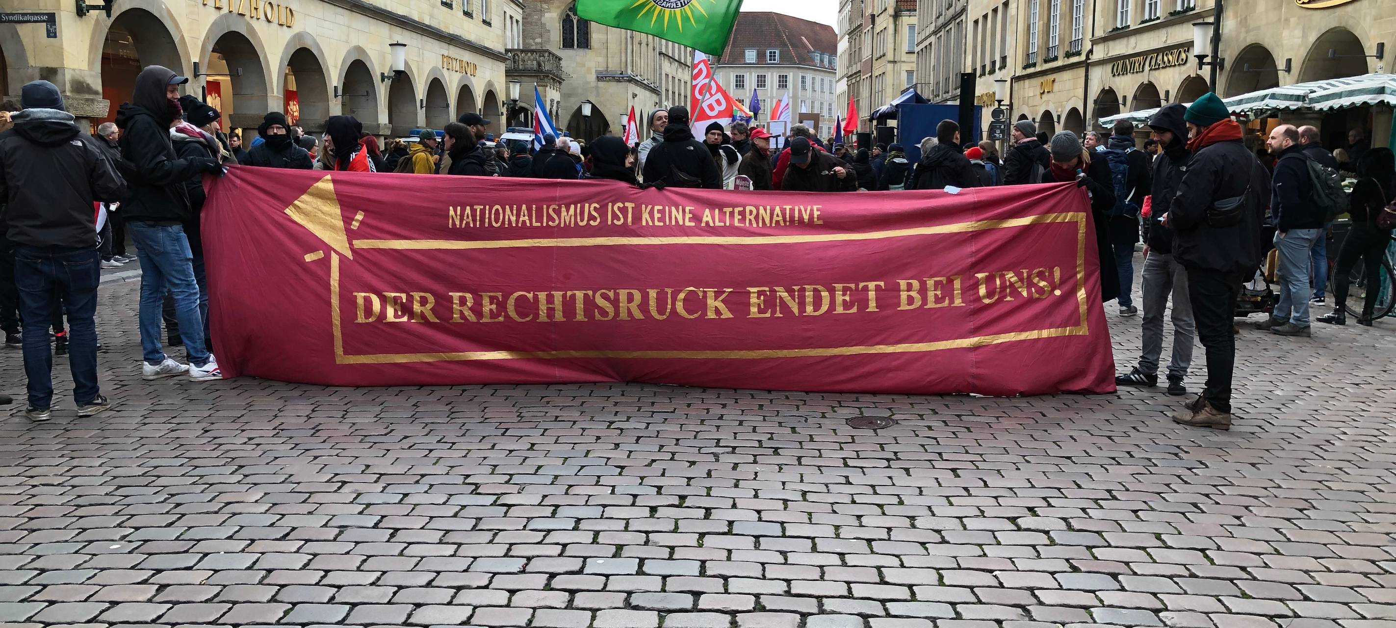 Proteste gegen die AfD auf dem Prinzipalmarkt