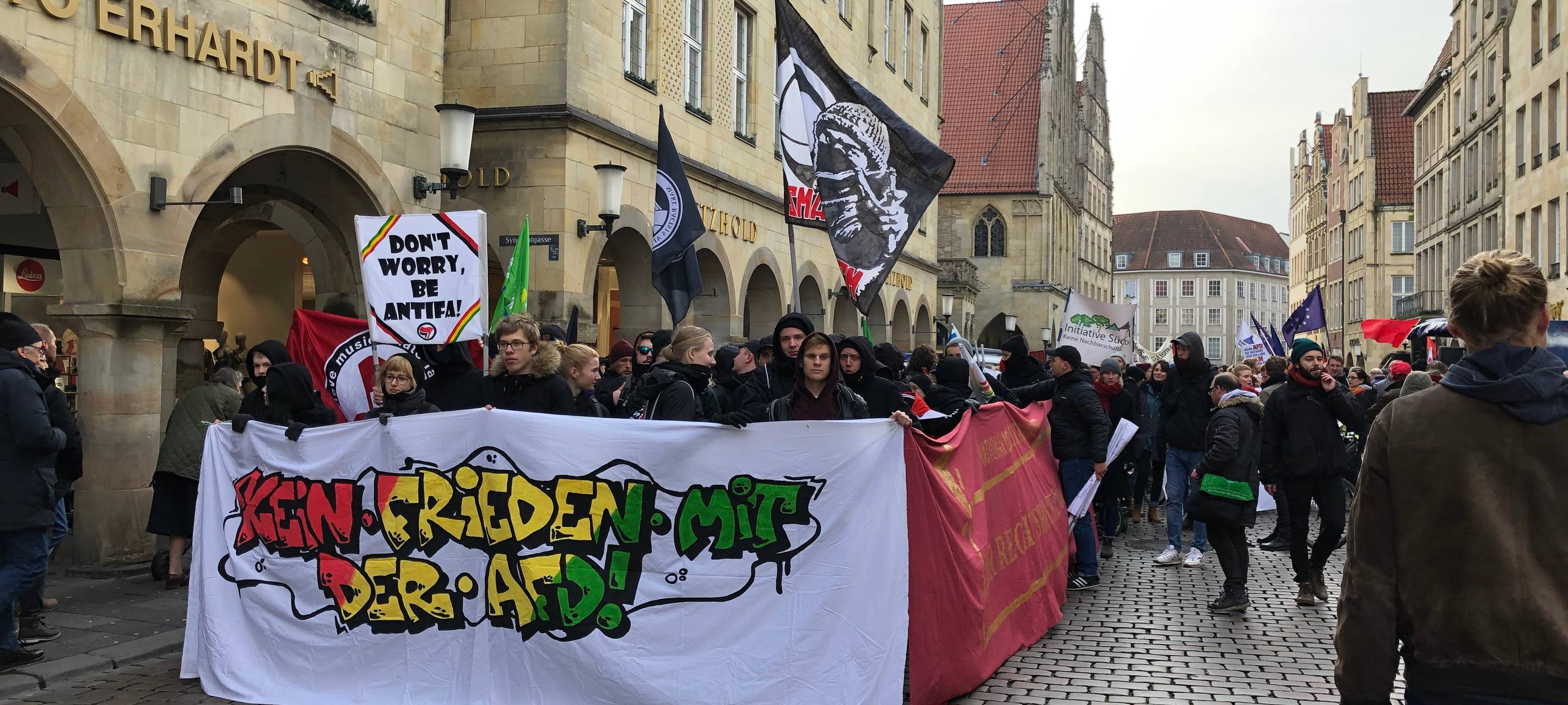 Proteste gegen die AfD auf dem Prinzipalmarkt
