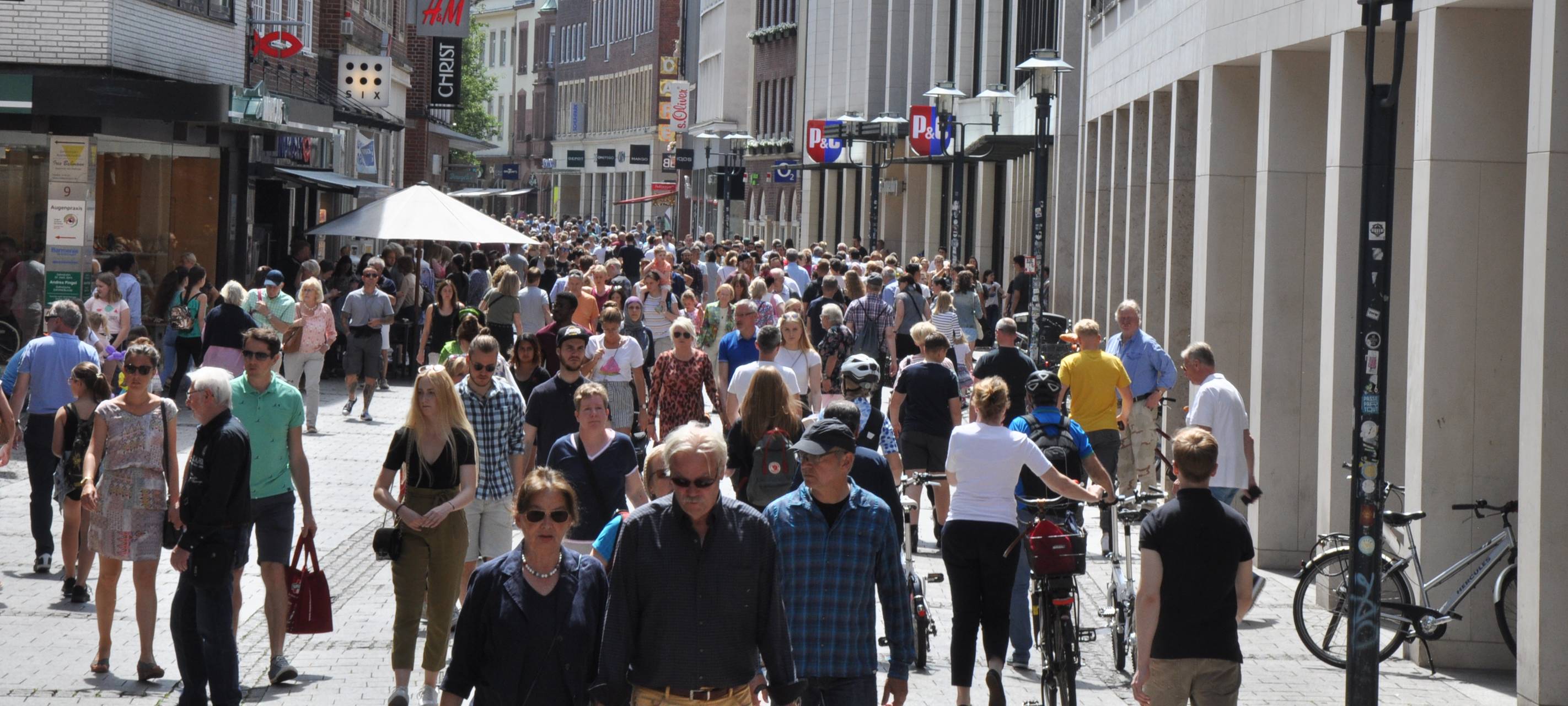 Mehr als zehn Millionen Menschen sind 2019 über die Ludgeristraße flaniert