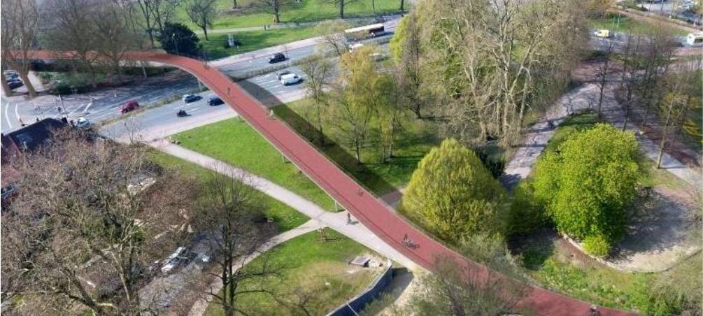 Neue Brücke für Radverkehr am Aasee