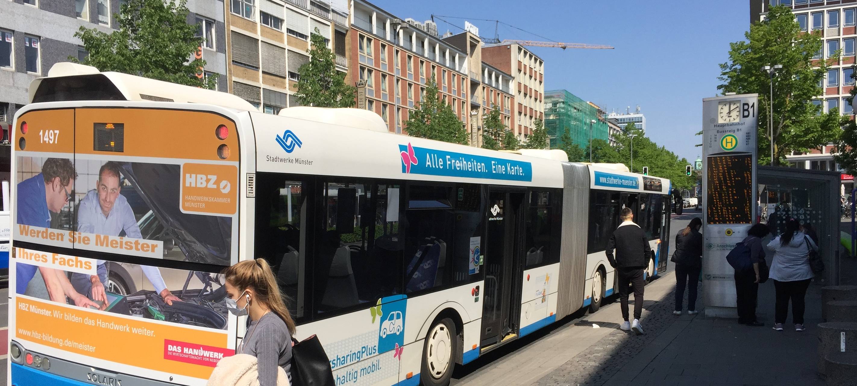 Münsteraner halten sich an Maskenpflicht