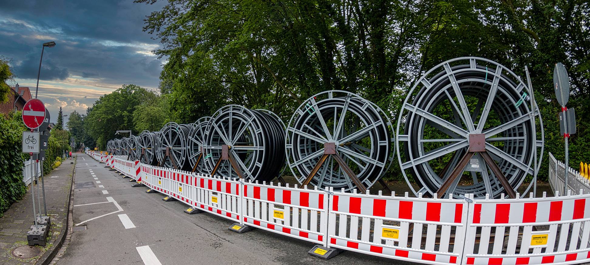 Münsters größte Kabeltrommeln warten auf ihren Einsatz