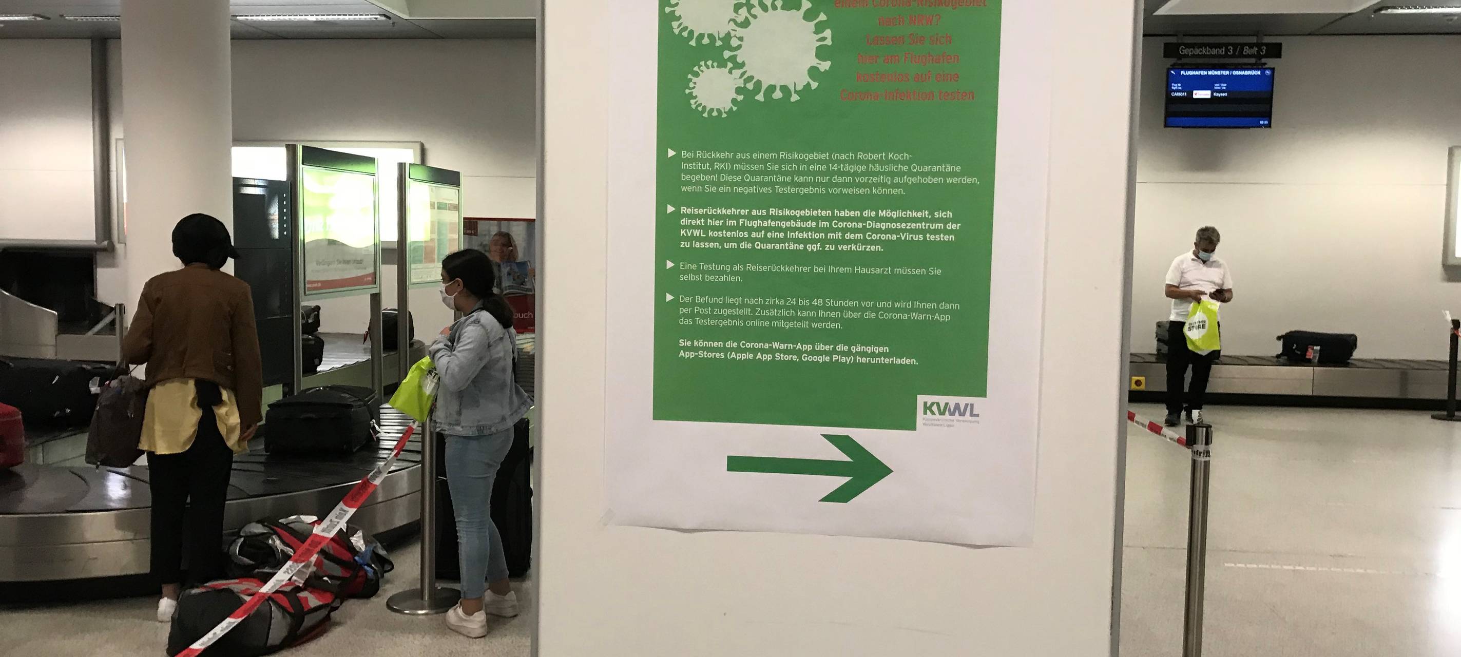 Corona-Testzentrum am FMO in Betrieb