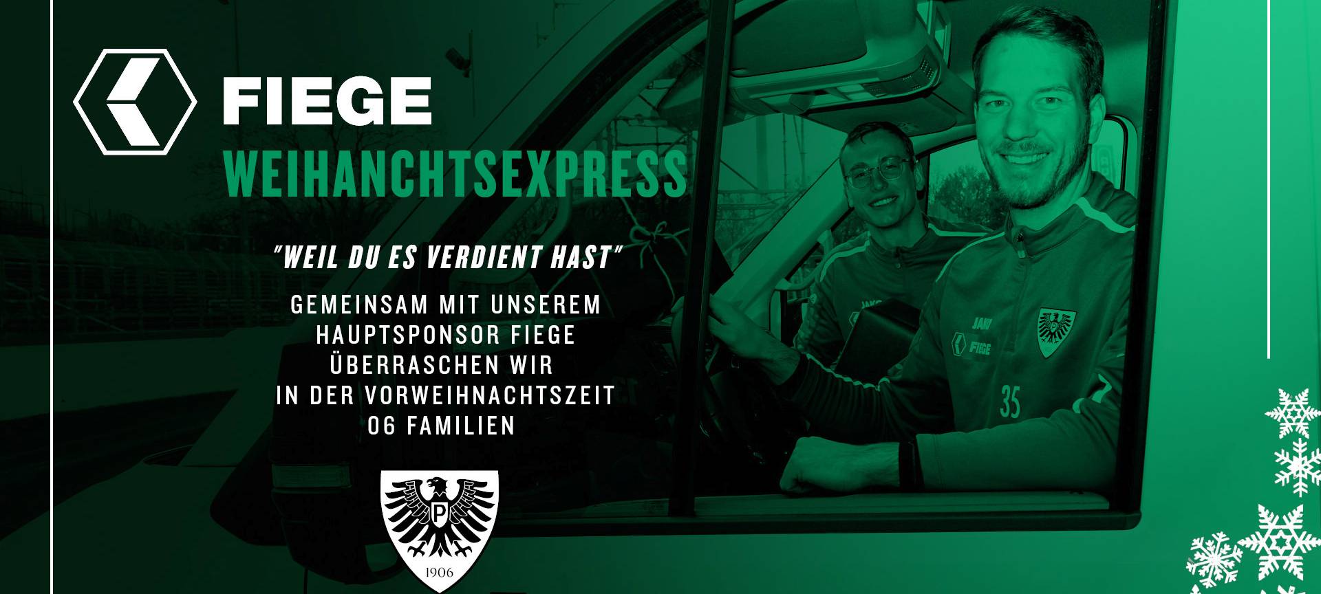 Preußen und Fiege Logistik starten Weihnachtsaktion