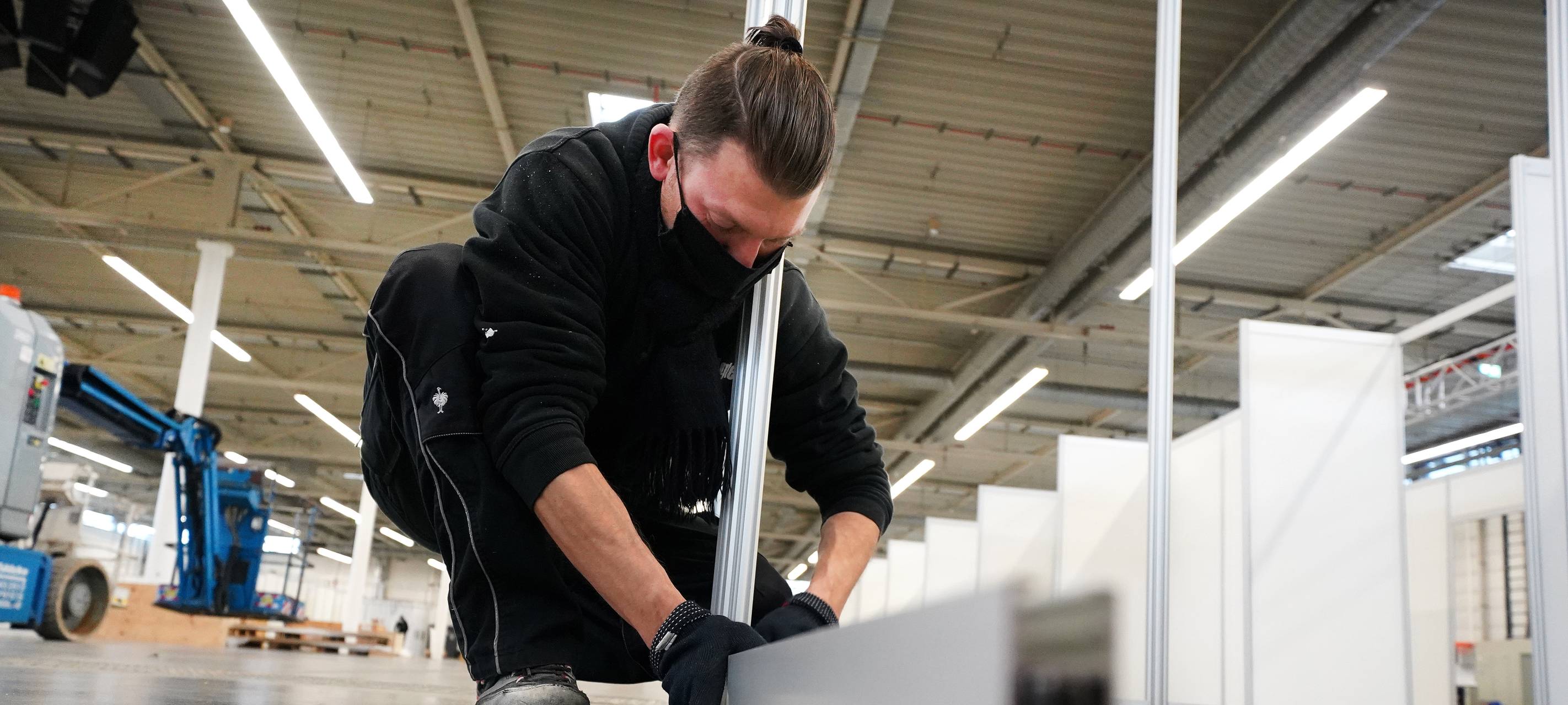 Hochbetrieb im künftigen Impfzentrum Münster