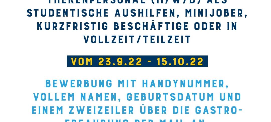 Auch Servicekräfte werden noch gesucht!