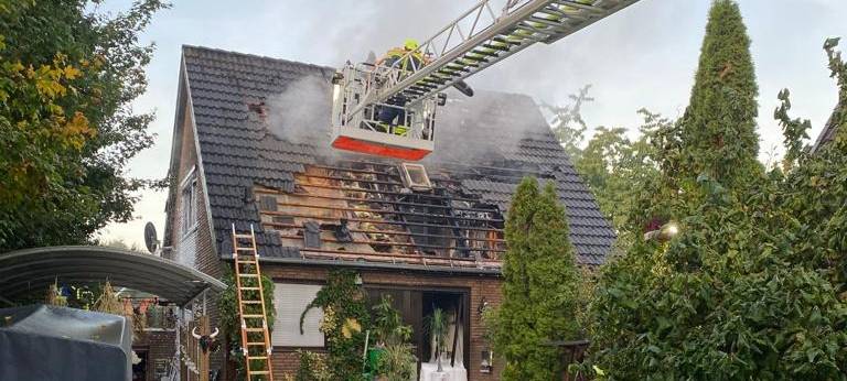 Feuer zerstört Haus in Wolbeck