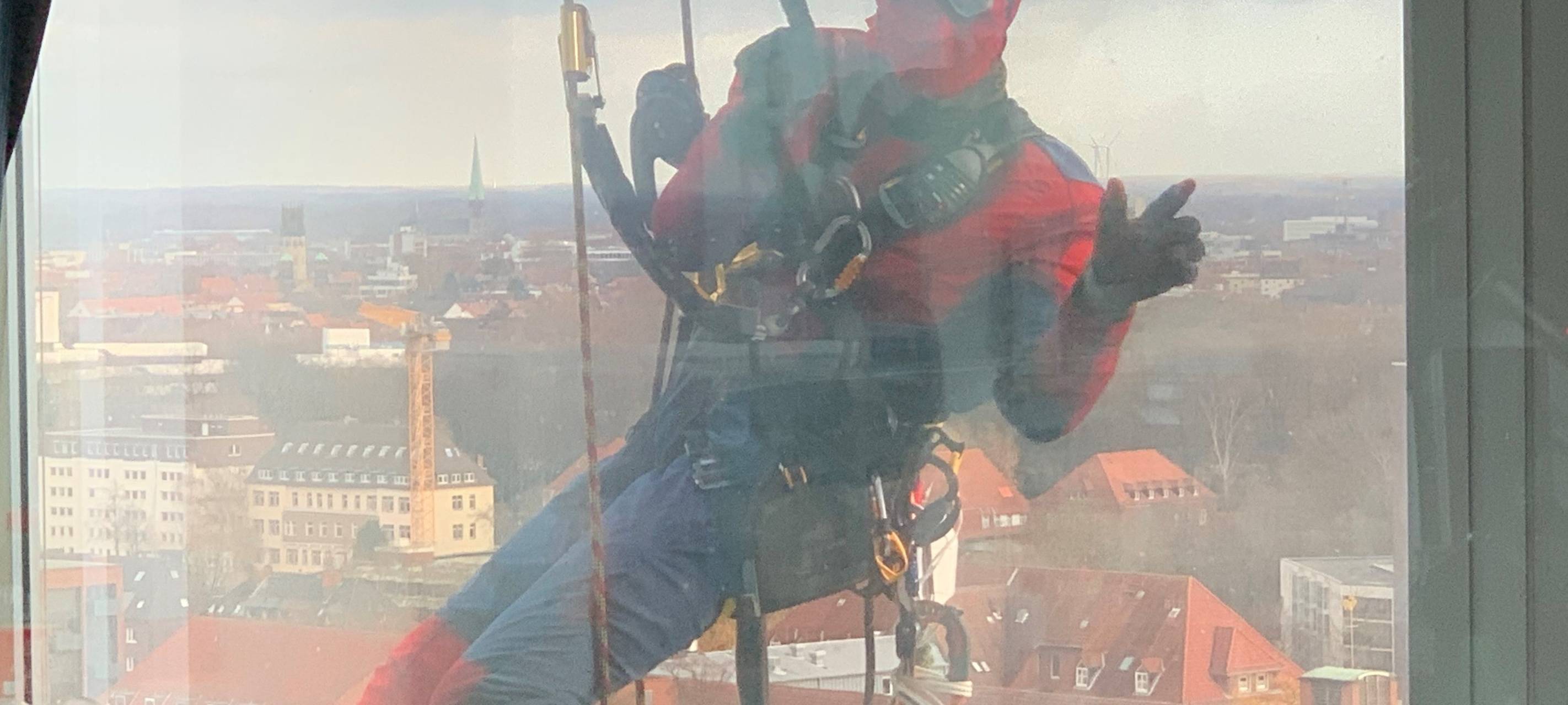 Spektakel am UKM-Turm