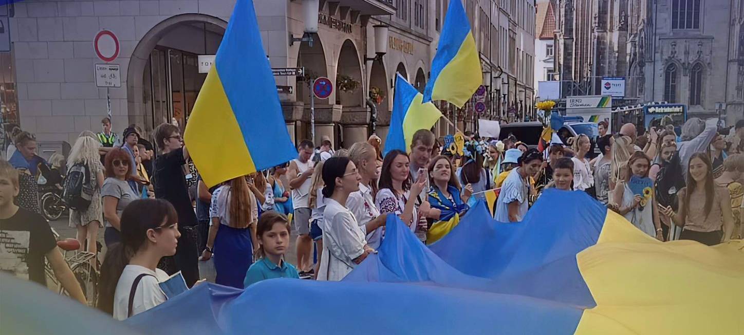 Münster erinnert an Ukraine-Jahrestag