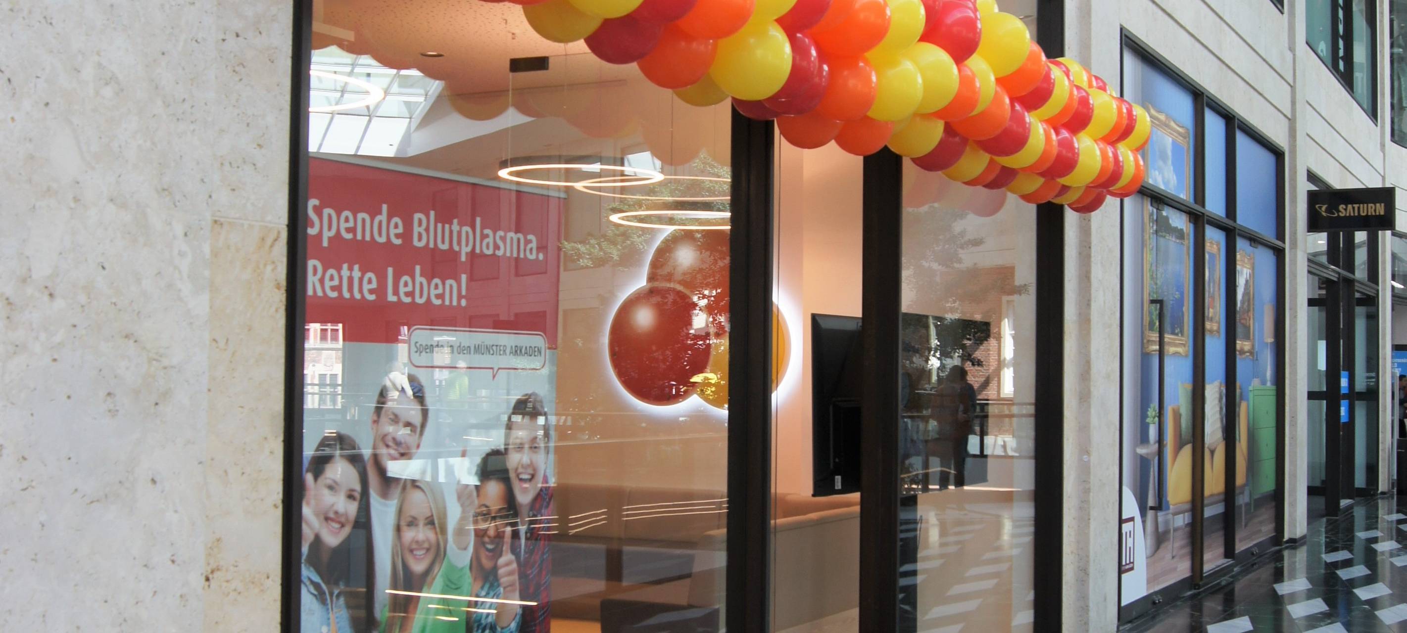 Plasmaspendezentrum öffnet in den Münster Arkaden