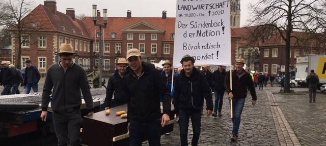 Bauern-Demo auf dem Domplatz