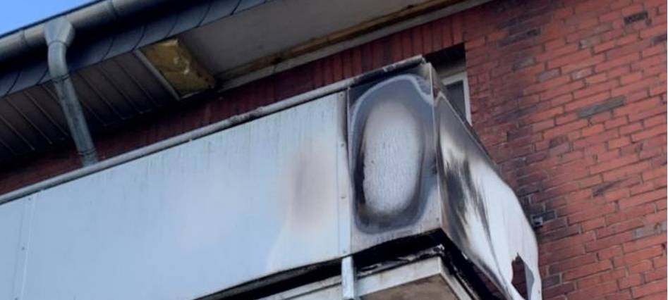Gasflasche auf Balkon explodiert