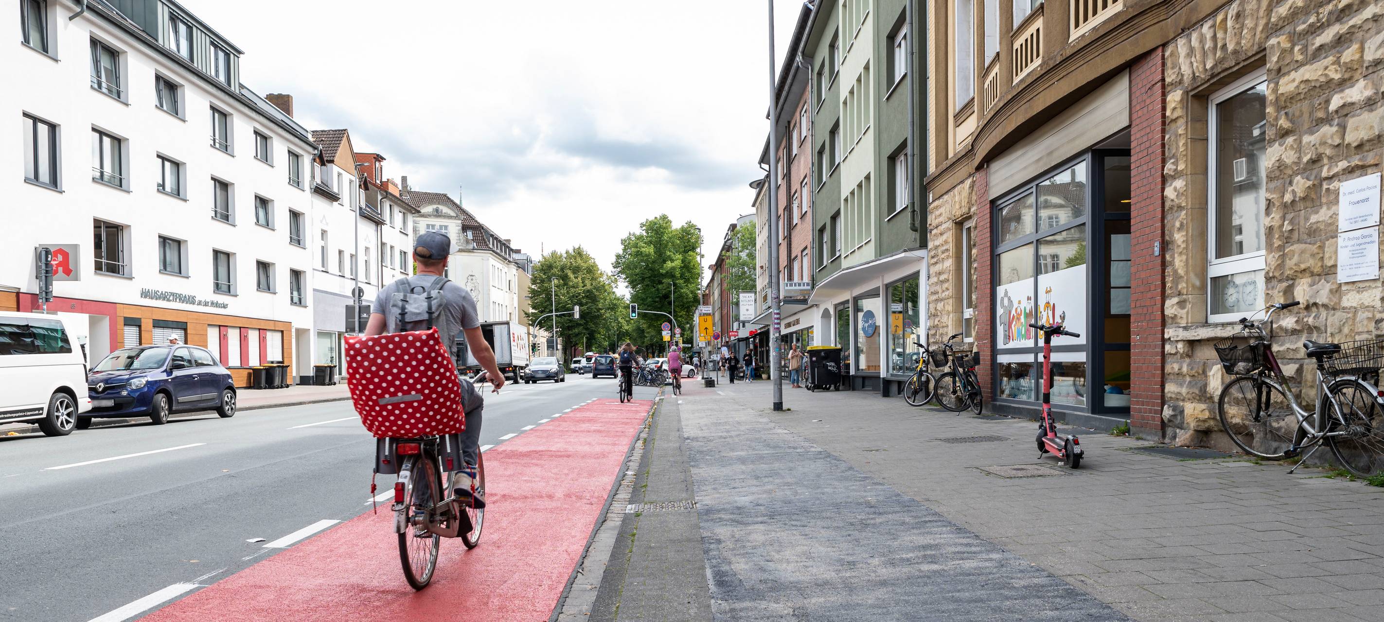 Fahrrad-Streifen auf Wolbecker Straße