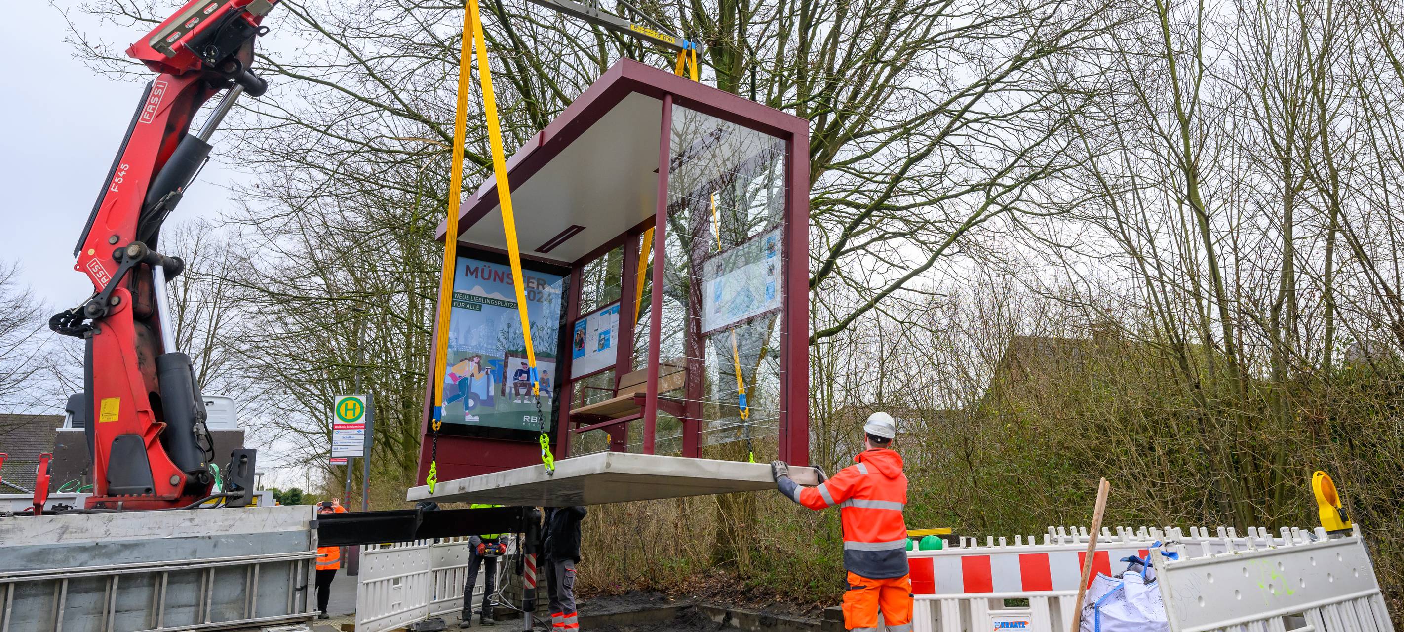 Buswartehäuschen in Münster werden nachhaltig