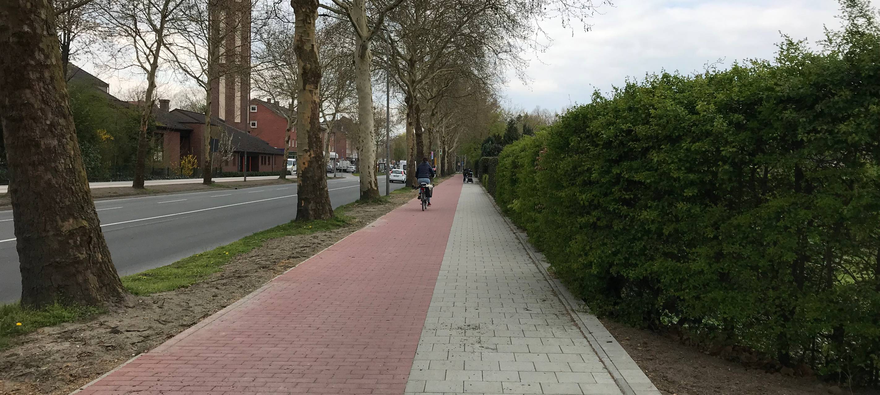Der erneuerte Radweg an der Wolbecker Straße