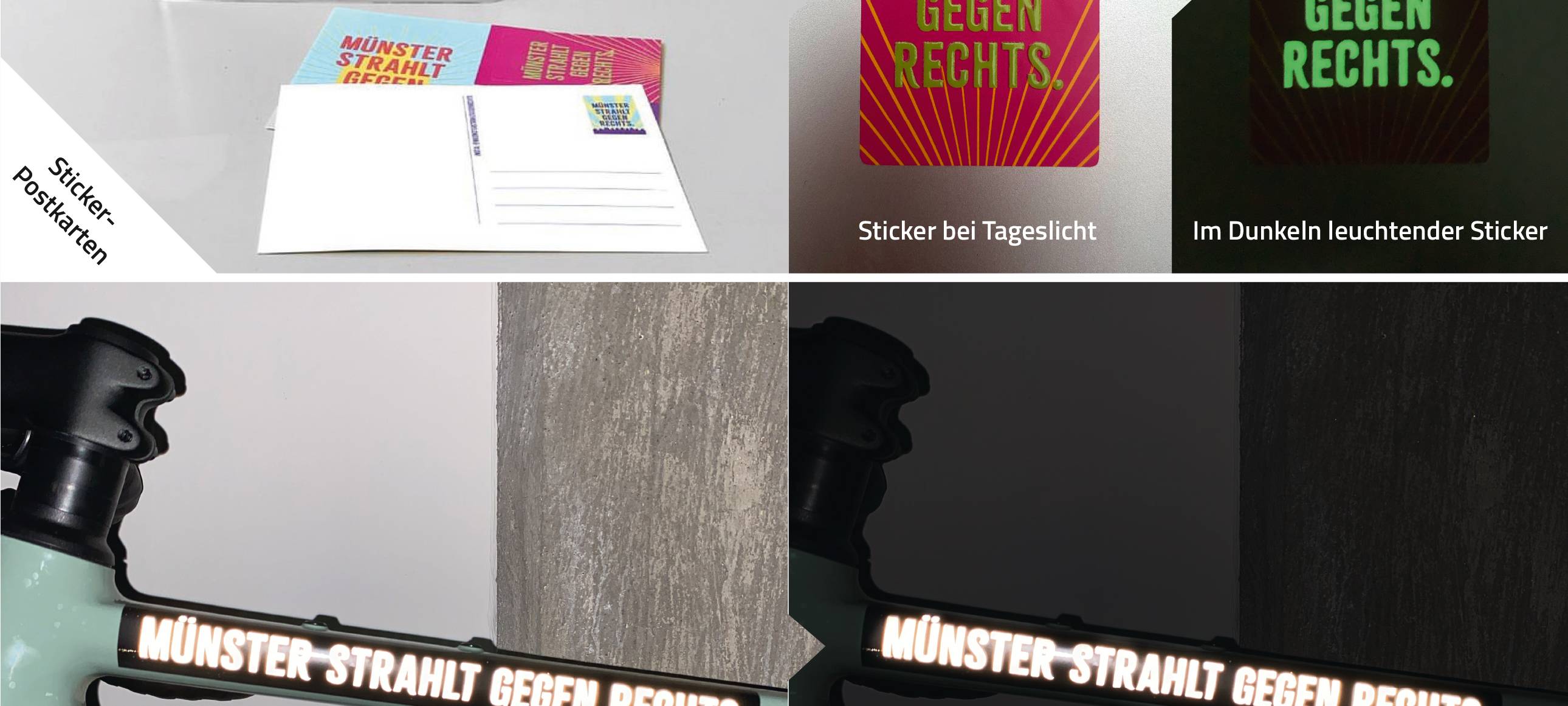 Leucht-Sticker gegen Rechts