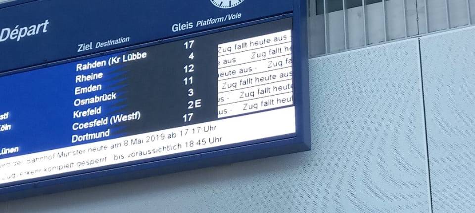 Lokführerstreik trifft Münster hart