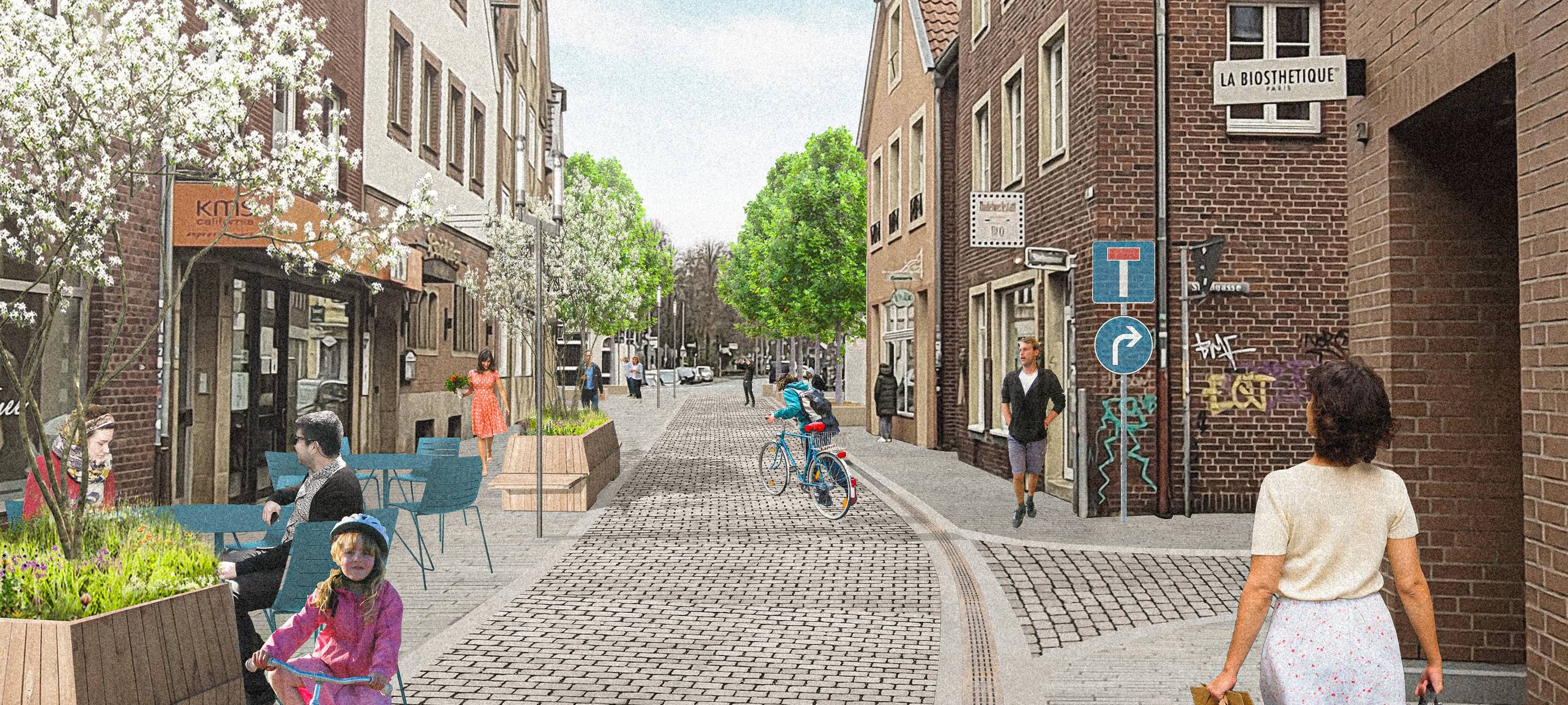So könnte die Hörsterstraße nach Anschluss der Umgestaltung aussehen.