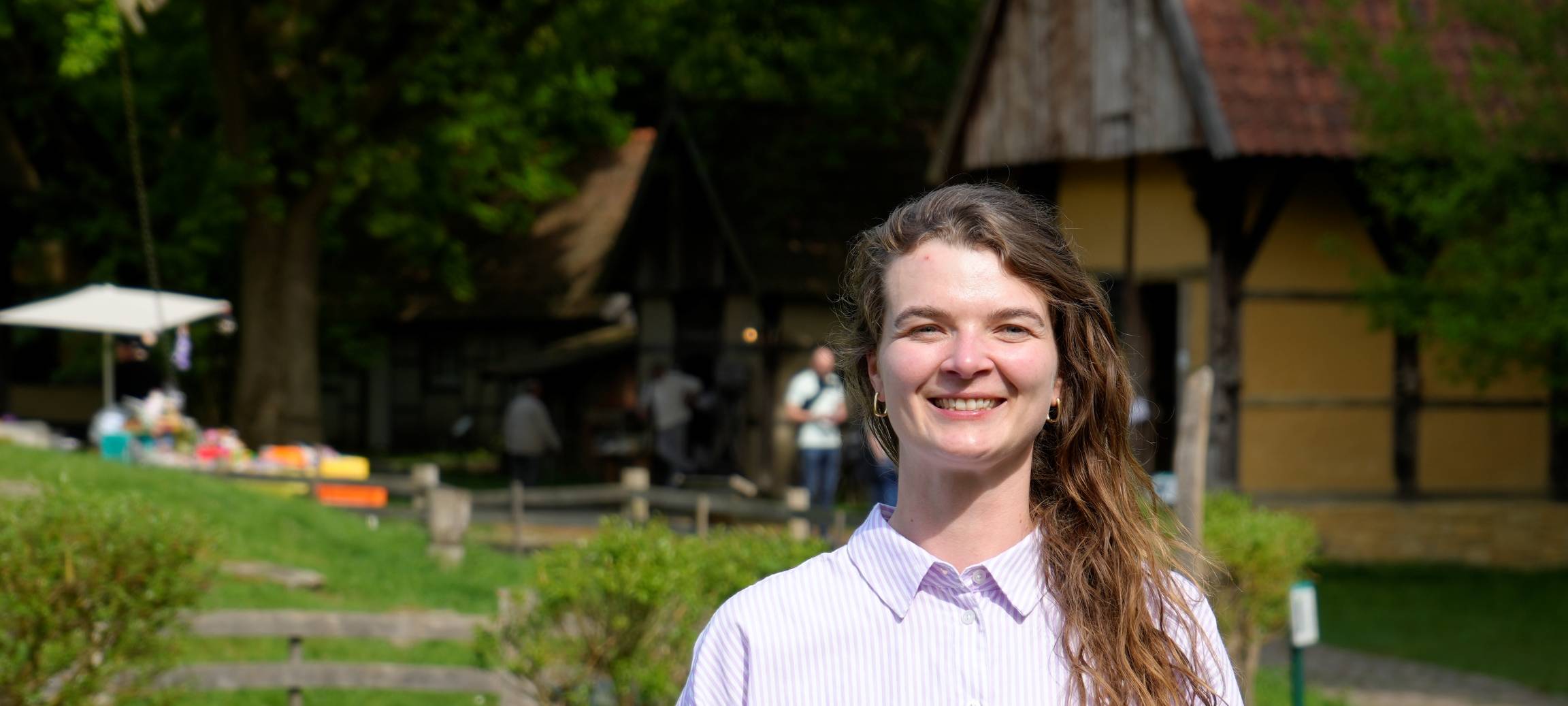 Eine Politikerin der Partei Volt in Münster