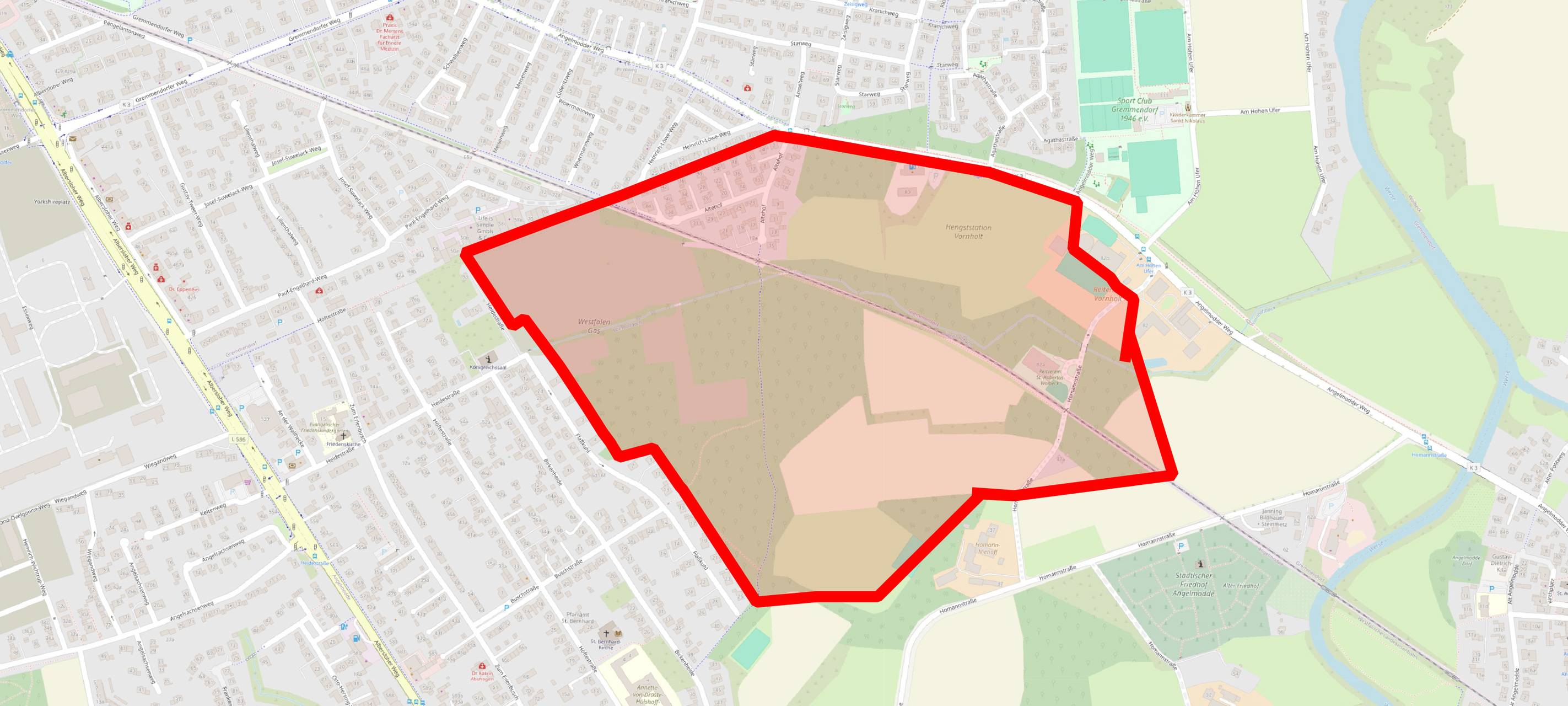 Dieses Gebiet muss für die Entschärfung geräumt werden.