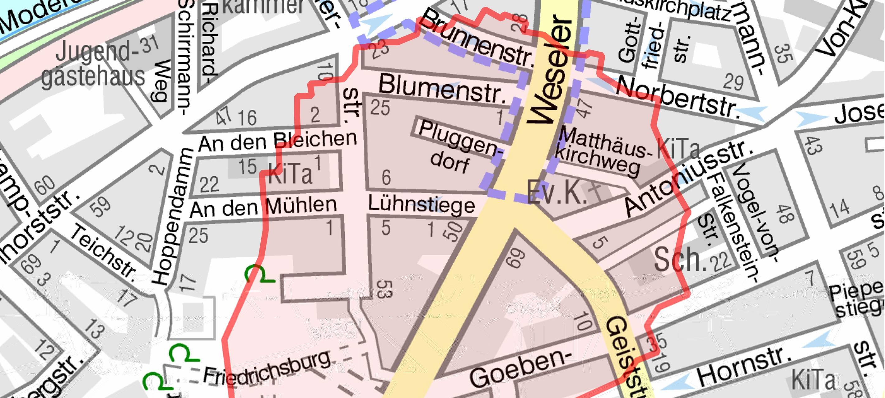 Die Feuerwehr evakuiert das Gebiet in einem Radius von 250 Metern um den gefundenen Blindgänger.