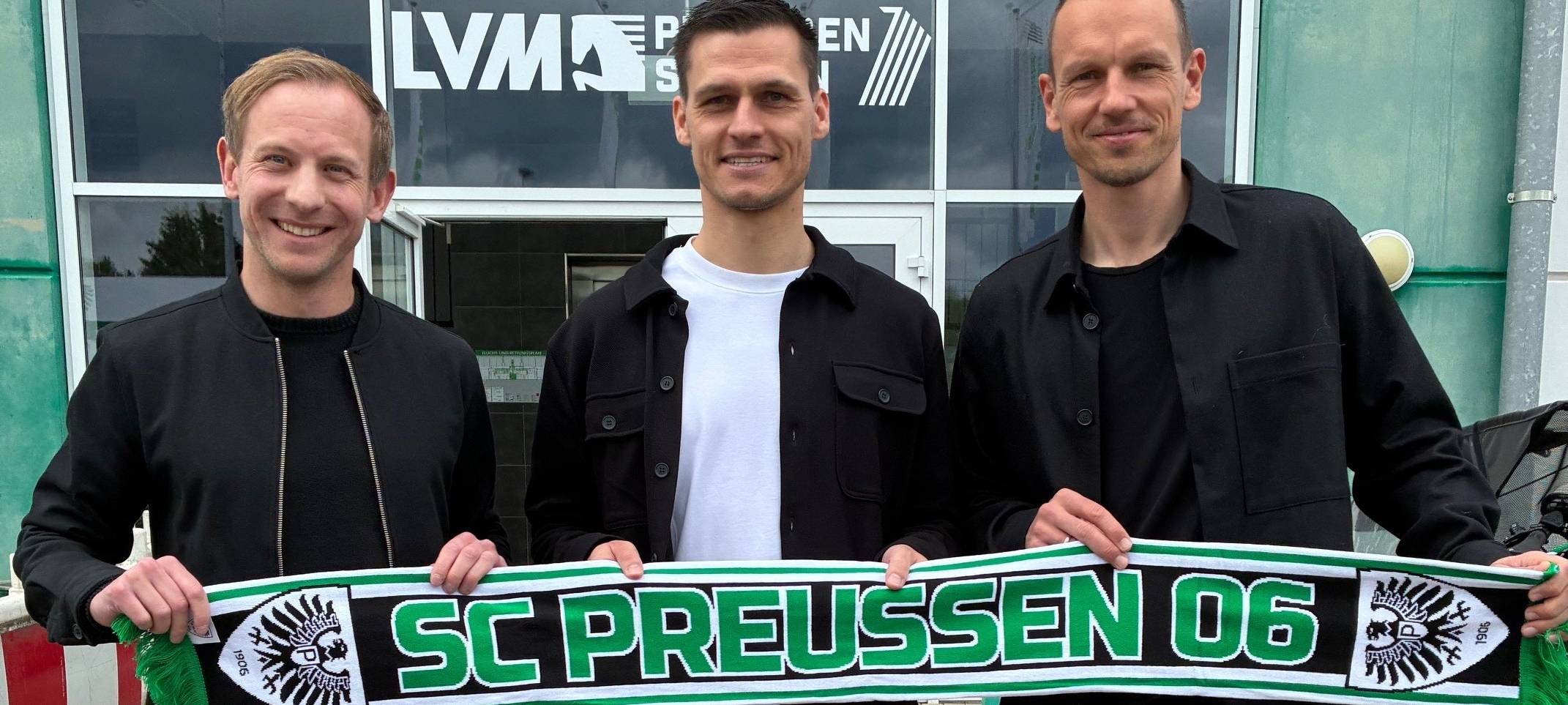v.l.n.r.: Jan Uphues (Sportdirektor SCP), Thomas Wörle (neuer Trainer) und Ole Kittner (Geschäftsführer SCP).