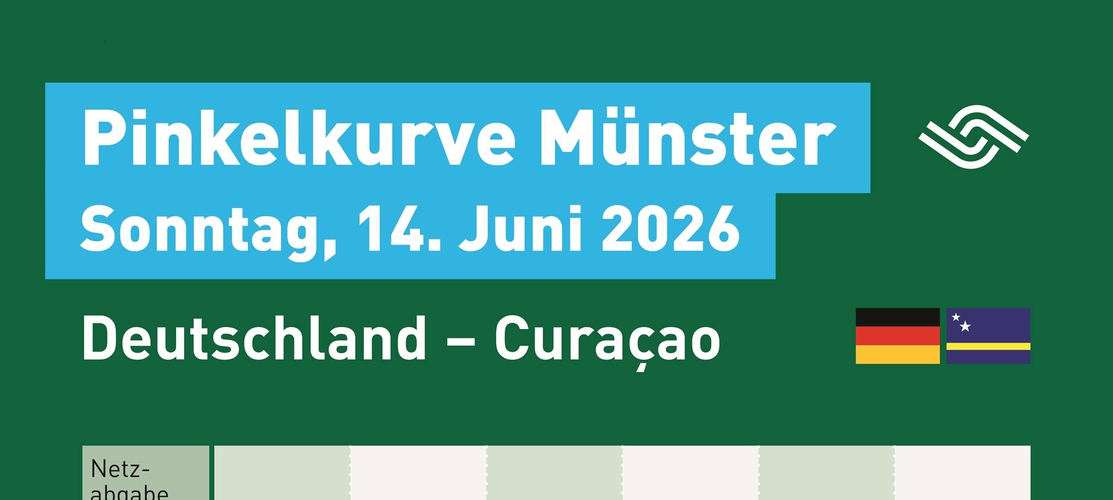 Wasserabgabe der Stadtnetze Münster zum Spiel Deutschland-Curaçao bei der Fußball-Weltmeisterschaft am 14. Juni 2026.