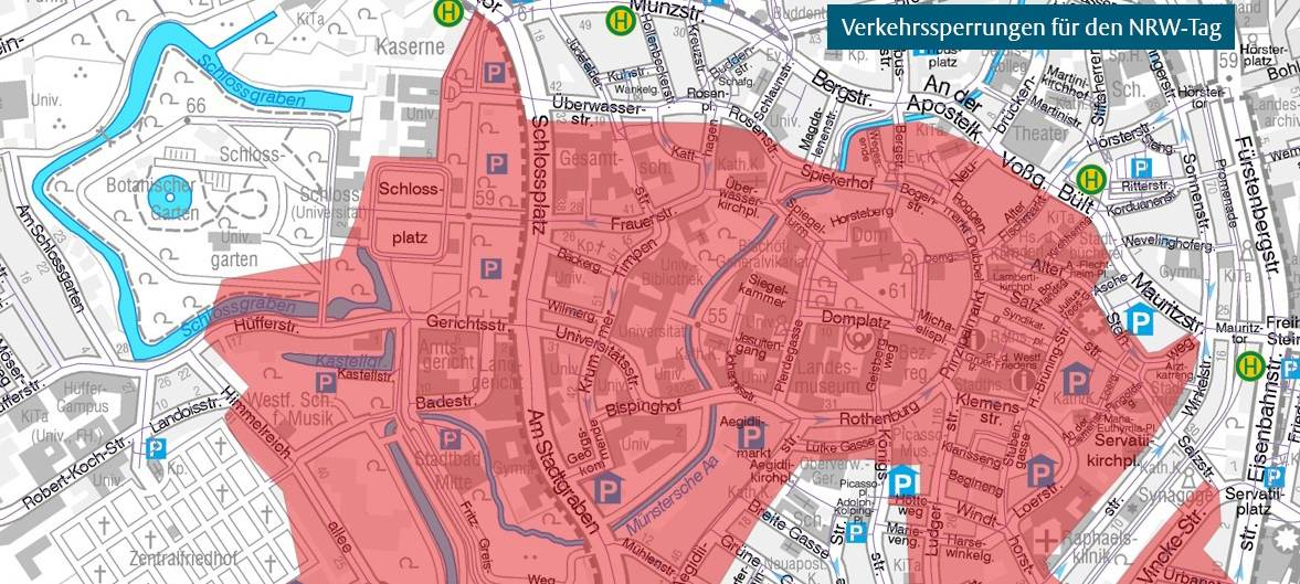 Verkehrshinweise zum NRW-Tag in Münster