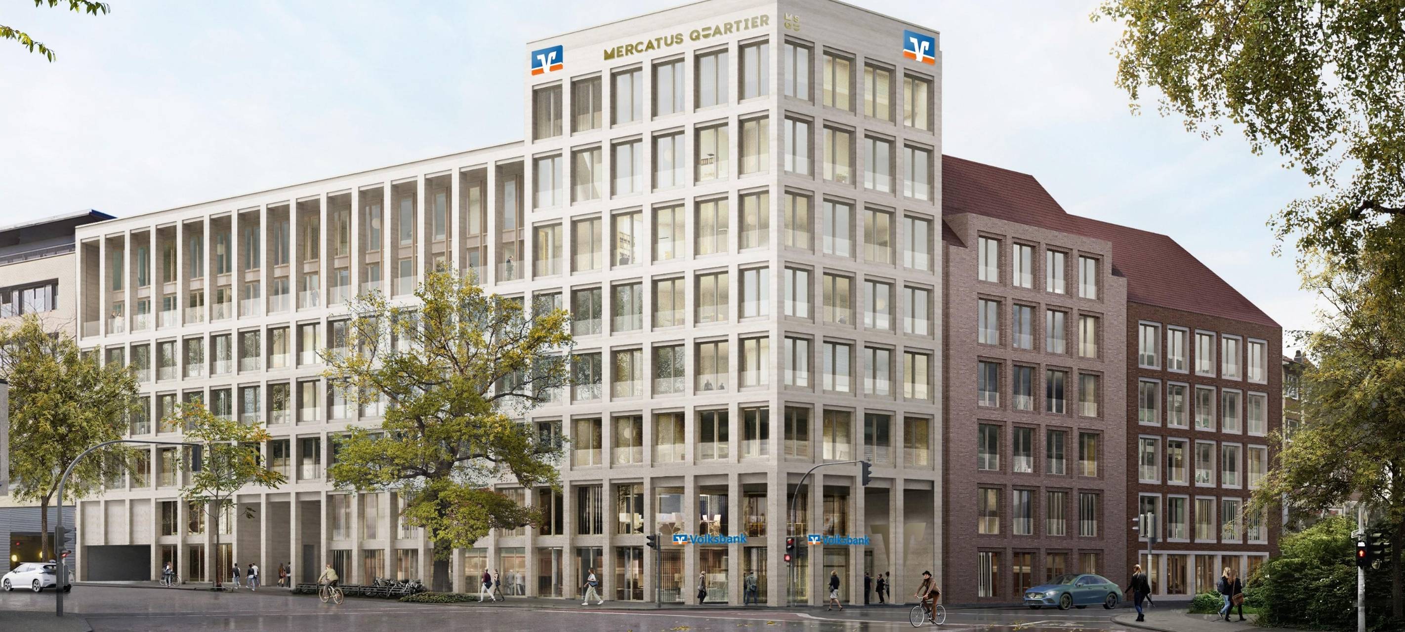 Markt der Ideen: Das neue MERCATUS QUARTIER mit der Volksbank im Zentrum.