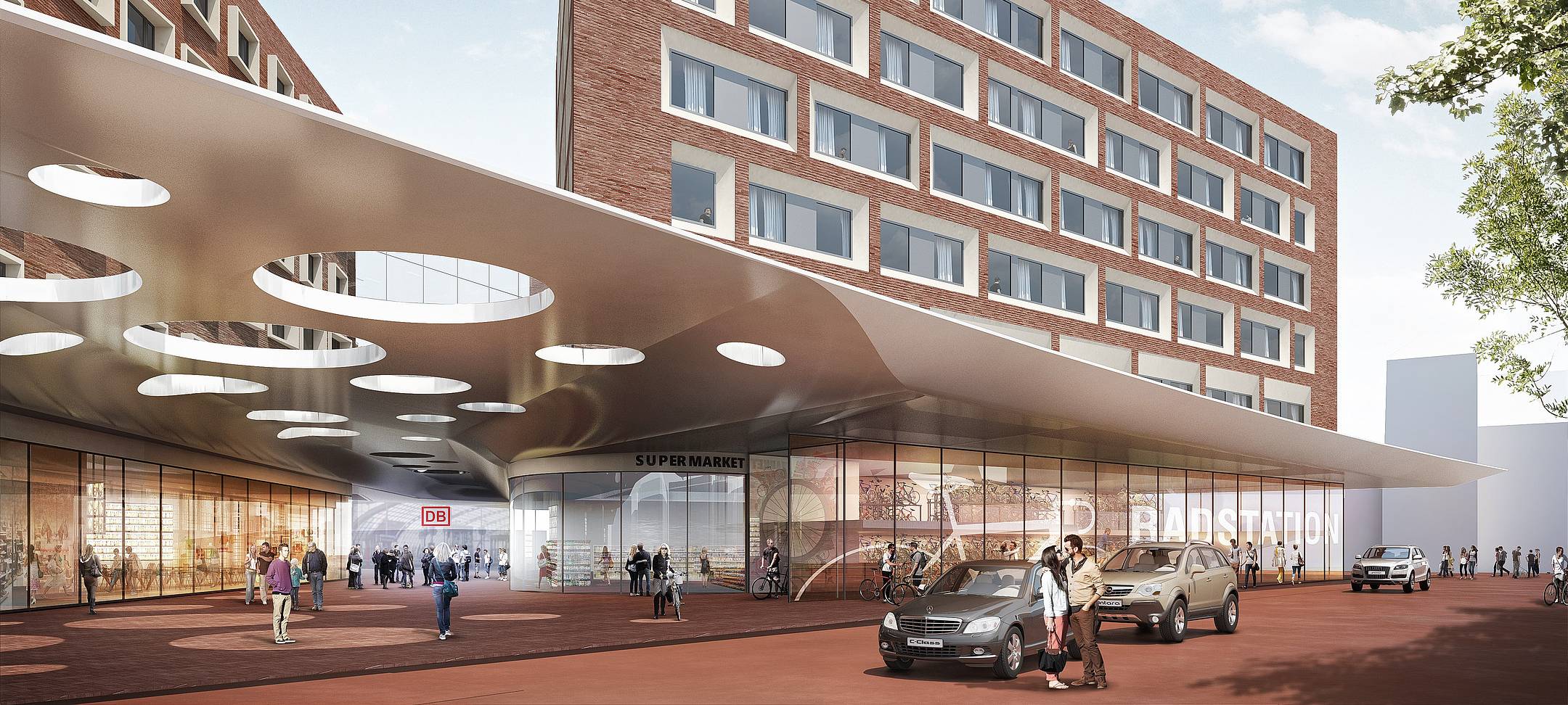 Weiter warten hinter dem Bahnhof