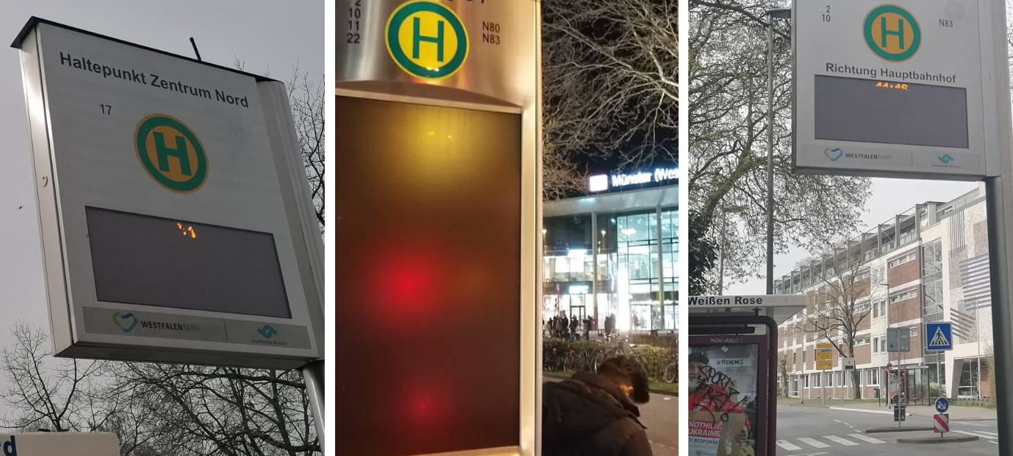Anzeigen an Haltestellen funktionieren wieder