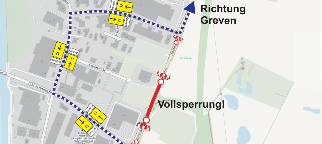 Bauarbeiten am Schiffahrter Damm